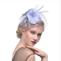 Bride Feather Headdress Mesh Hair Ornament Top Hat Headdress Hair Pinch Ornament