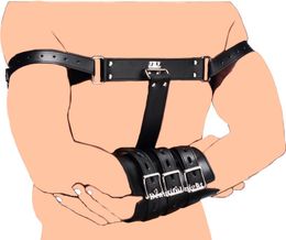 Arms Behind Back Restraints Strap,Leather Arm Binder,Sex Armbinders Harness Bondage Adult Sex Toys -20 T200620