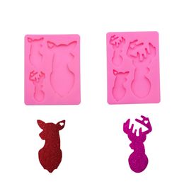 DIY Silicone Mould Jewellery Making Tool Deer silicone Mould cake decorating tools resin gumpaste Fondant Sugar Craft Moulds Free shipping