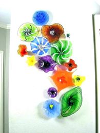 Flower Design Hand Blown Glass Wall Lamps Decorative Art Wall Sconce Italian Design Blown Glass Plates for Wall Decorative