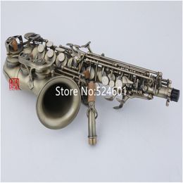 Popular Japan KUNO KSC-901 B Flat Curved Soprano Saxophone Antique copper Professional musical instruments with gloves Case