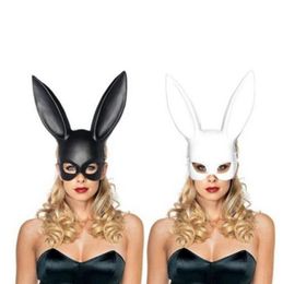 masquerade dresses for sale Canada - Sexy Cute Bunny Mask Halloween Masquerade Dress Up Mask Hot Sale Long Rabbit Ear Masks Black White Upper Half Face Ball Party Masks