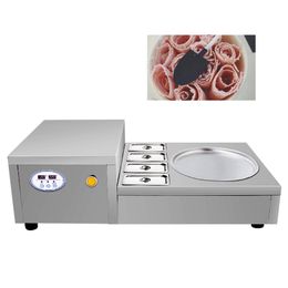 New arrival single side pan instant roll fried ice cream machine electric Thai fried ice making with 4 cooling tanks