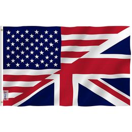 USA America Britain Friendship 3x5ft Flag, National Hanging 100% Polyester, Outdoor Decoration,Party Decorations,Supplies for Parades, Festi