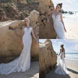 2020 Elegant Mermaid Wedding Dresses Tulle Appliques Sequins Wedding Gowns Sweep Train High Quality Vestidos De Novia