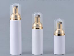 30 60 80ML Foam Dispenser Pump Bottles with Gold Pump Top- Plastic Cosmetic Makeup Lotion Container Foaming Soap Dispenser Jar SN2028