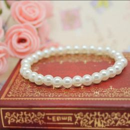 Fashion Bracelet Women White Beige Cheap Artificial Faux Pearl Bracelets Fashion Jewellery Bulk Lots Free Shipping YD0220