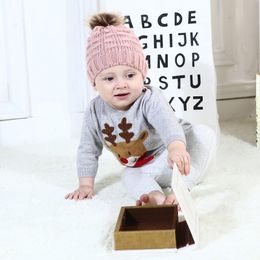 Cute Toddler Kids Hats Girls Boy Baby Winter Warm Crochet Knit Hat 2019 Brand Beanie Fur Cap Children Caps Children Caps Winter by Air11