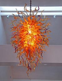 Murano Chandelier Coloured Glass Long Chain Lamps Top Design LED Pendant Lignting for Home Hotel Lobby Decoration