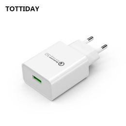 18W USB Quick Charger EU Wall Fast Charger QC3.0 QC2.0 Adapter For iPhone XS 8 Samsung Xiaomi Mobile Phone Chargers