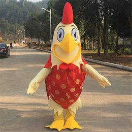 2019 New Arrival High Quality Big Cock Mascot Costume Children Party Performance Suit Adult Size Chicken Mascot Free Shipping