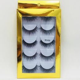 Luxury gold packaging Mink lashes set 5 pairs thick natural long handmde false eyelashes soft & vivid mink fur hair eyelash extensions DHL