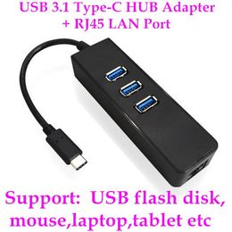 USB 3.1 Type-c Hub 3 Port with RJ45 LAN Adapter type C to USB 3.0 OTG with Ethernet Network LAN Adapter For Macbook Air
