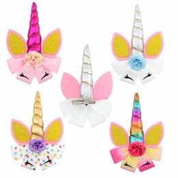 Children's Horn Barrettes Colour Simulation Flower Bow Cute Hairpin Baby Princess Flash Hair Accessories M073