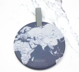 500pcs Luggage Tag Global Map Silica Suitcase ID Address Holder Identifier Baggage Boarding Tags Portable Travel Accessories