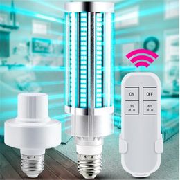 Newest 60W UV Germicidal Lamp For Home Remote Control UV Sterilizer Light E27 LED UVC Light Bulb UV Sterilizer