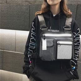 Reflective Chest Bag for Men Multi-function Street Style Women Vest Strap Hip-Hop Tactical Tooling Chest Utility Bag G186