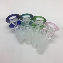 Handmade Colorful Bong Hookah Smoking 14MM 18MM Male Connector Joint Pyrex Thick Glass Bowl Herb Oil Rigs Filter Container Holder DHL Free