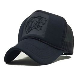 Wholesale Hip Hop Black Leopard Print Curved Baseball Caps Summer Mesh Snapback Hats For Women Men Casquette Trucker Cap