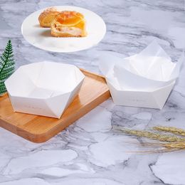 White Cardboard Disposable Food Serving Tray with Oil-Proof Paper Take Out Snack Open Box Containers French Fries Chicken Package Boxes