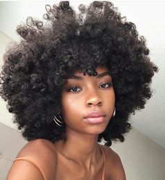 hot beauty hairstyle brazilian Hair African American short afro kinky curly wigs Simulation Human Hair short bob curly wig for ladies