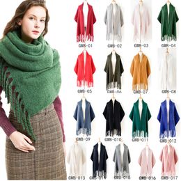 Solid Colour Tassel Scarves Wraps Autumn Winter Women Soft Warm Scarf Fashion Accessories for Gift Party