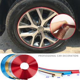 8M Car Wheel Rim Sticker Chrome Wheel Decoration Auto Tyre Rims Plated Strip Protection Decoration Car-styling Exterior Accessories