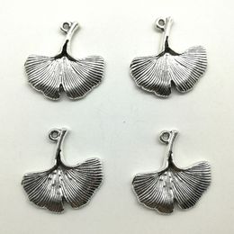 50pcs gingko leaves antique silver charms pendants Jewellery DIY Necklace Bracelet Earrings accessories 25*23mm Customise Generation delivery