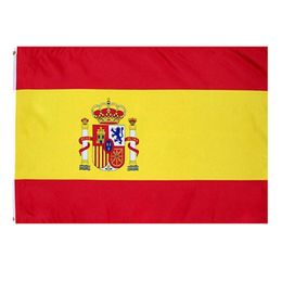 3x5 Spanish Flag Banners Advertising Promotion 100D Polyester 150X90cm Custom Flag For Inoor Outdoor , free shipping