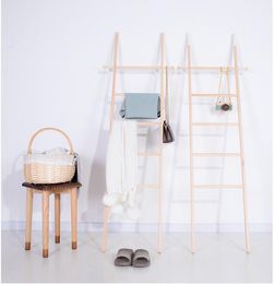 Bathroom towel rack Nordic style ins simple wall landing ladder storage clothes hanging silk scarf decoration photography props