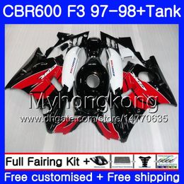 Body +Tank For HONDA CBR 600 FS F3 CBR600RR CBR 600F3 97 98 290HM.2 CBR600 F3 97 98 CBR600FS Stock red black hot CBR600F3 1997 1998 Fairings