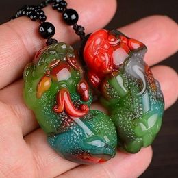 Outer Mongolian material lucky charm pendant Caiyu men and women funds chain transfer evil amulet pendant jade pendant