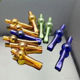 Colour flat mouth glass ball suction nozzle Glass bongs Oil Burner Glass Water Pipes Oil Rigs Smoking Free