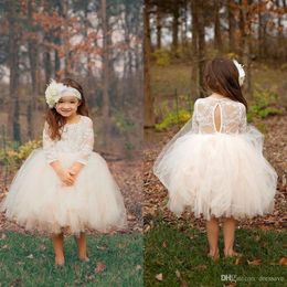 Flower Girl Dresses Ball Gown Pearls Ruffles Lace Sleeveless First Communion Pageant Gowns Custom Made