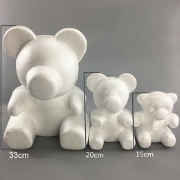 15cm/20cm/35cm Foam Rose Bear Mold DIY Artificial Rose Flower Bear Plastic Bear Roses Luck Dog Mold Model