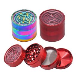 New Four-Layer Metal Labyrinth Smoke Grinder 50mm Zinc Alloy Grinder