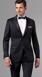 New Classic Style Groom Tuxedos Groomsmen Two Button Black Notch Lapel Best Man Suit Wedding Men's Blazer Suits (Jacket+Pants+Girdle+Tie) 13