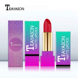 TEAYASON New Makeup Waterproof Pigments Red Matte Lipstick Healthy Moisturiser Smooth Silky Long Lasting Gentle Velvet Matte Lip stick