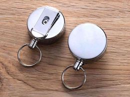 Metal Delicate And Durable Retractable Pull Chain Reel ID Card Badge Holder Hook Reel Recoil Belt Clip