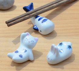 Household chopsticks with cute rabbit ceramic waving cat chopsticks