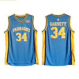 High School 34 Jersey Blue College Farragut Kevin Garnett Basketball Jerseys Uniform Breathable