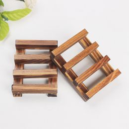 Retro Wooden Soap Holder Pine Wood Soap Tray Bathroom Soap Dishes Multi Functional Kitchen Storage WB335