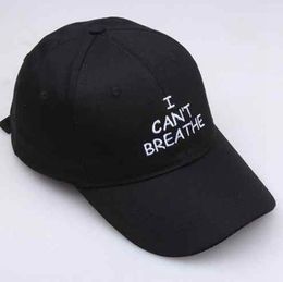 I Cant Breathe Cap Letter Printing Embroidered Baseball Cap Outdoor Summer Snapbacks Sports Adjustable Party Hat ZZA2238 50Pcs
