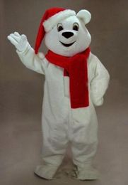 Christmas Snow Bear Mascot Costume White Christmas Bear Mascotte Outfit Suit carnival costume fancy Costume