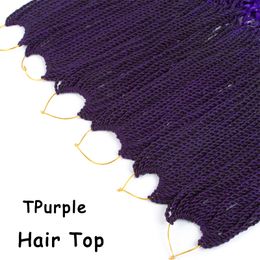 Fashion half curly Chirstmas gift 18" Ombre Senegalese Twist Hair Crochet Synthetic Crochet Braids Curly Hair End Purple Braiding Hair