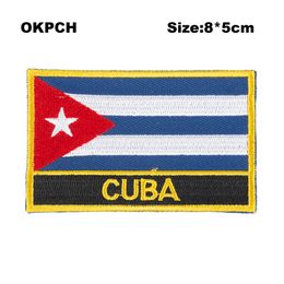 Free Shipping 8*5cm cuba Shape Mexico Flag Embroidery Iron on Patch PT0070-R
