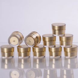 5g Cosmetic Jar Round Bottle Gold Acrylic Jar for Cosmetic Face Cream and Hand Cream - with PP Inner Liners