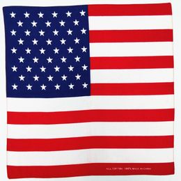 55cm * 55cm Pure Cotton Outdoor Riding Multifunctional Headscarf Handkerchief Square Scarf American Flag