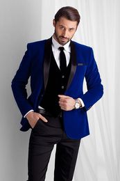 New Style Groomsmen Shawl Black Lapel Groom Tuxedos One Button Men Suits Wedding/Prom/Dinner Best Man Blazer ( Jacket+Pants+Tie+Vest ) B282