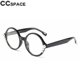 Wholesale-Round Sexy Pearls Glasses Frames Women Styles CCSPACE Brand Des Optical Fashion Computer Glasses 45631
